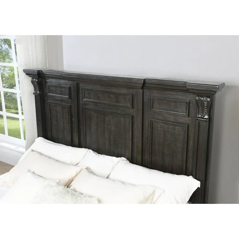 Roundhill Furniture Farson Distressed Dark Walnut Finish 4-piece Bedroom Set
