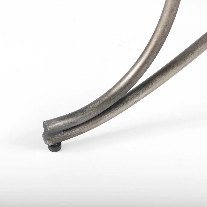 Ayla Gray Fabric Seat w/ Dark Nickel Metal Frame Bench