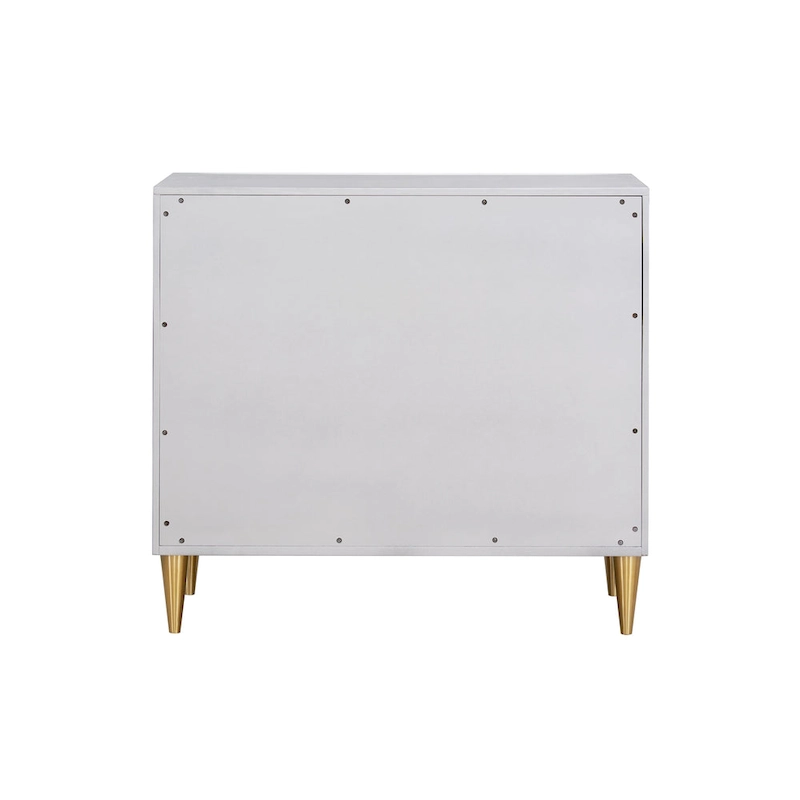 Metallic Silver and Champagne 3-Drawer Console Cabinet