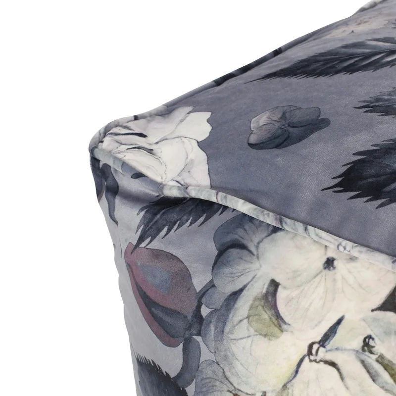 Reigle Traditional Medium Fabric Flower Print Cube Pouf by Christopher Knight Home