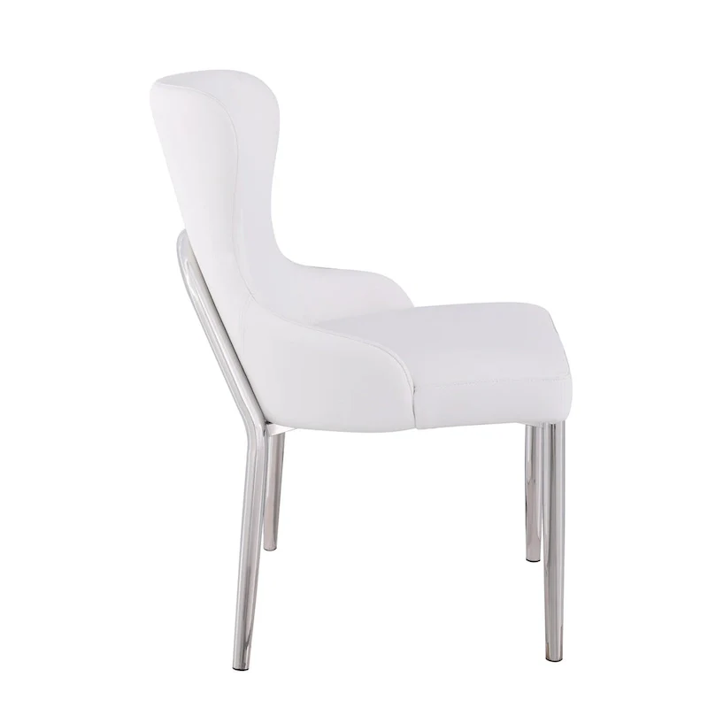 Somette Ema White Wing Back Side Chair (Set of 2)