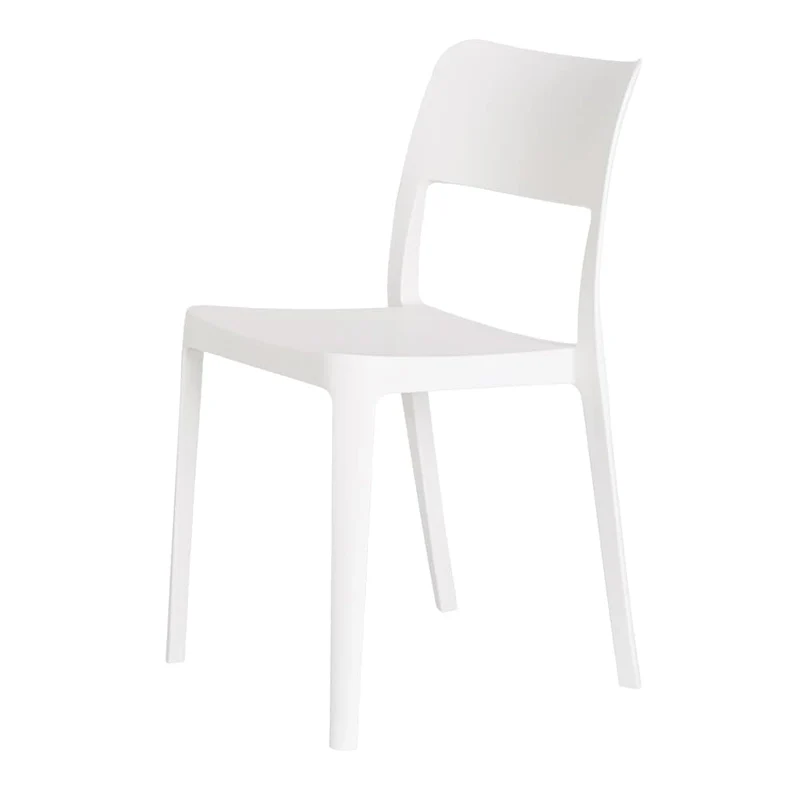 La Vie Resin Stackable All Weather Armless Chair, Set of 2