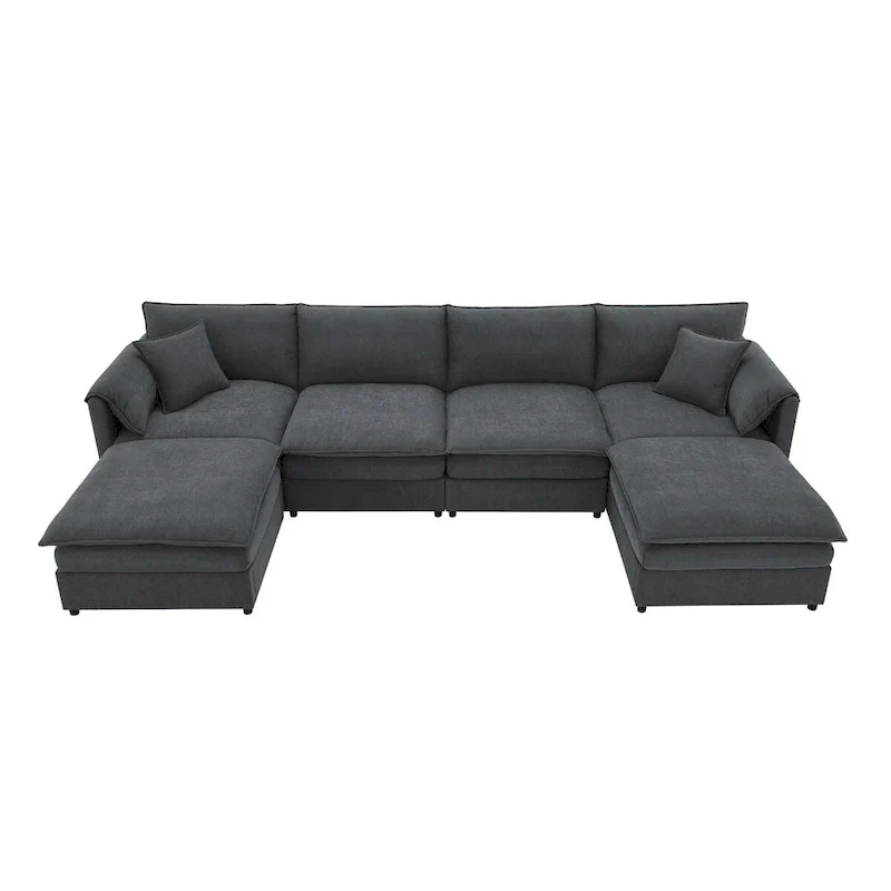 134*66  Chenille Modular Sectional Sofa