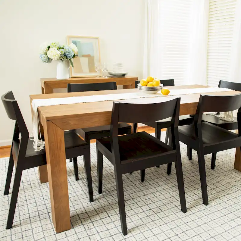 Plank and Beam 72   Modern Solid Wood Table and Chairs Dining Set