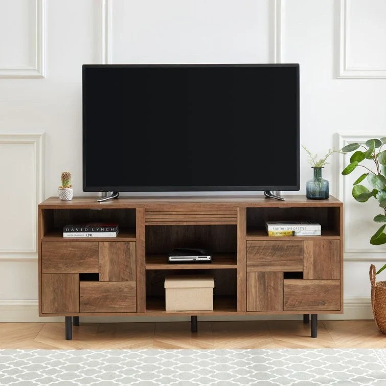 60 Wood Media Console TV Stand Classic Entertainment Center