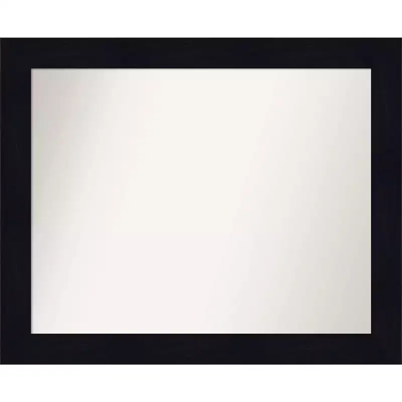 32" x 26" Non-Beveled Shiplap Navy Wood Wall Mirror - Amanti Art