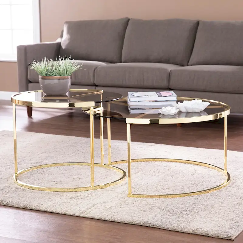 SEI Furniture Marlei Modern 2-Piece Nesting Coffee Table