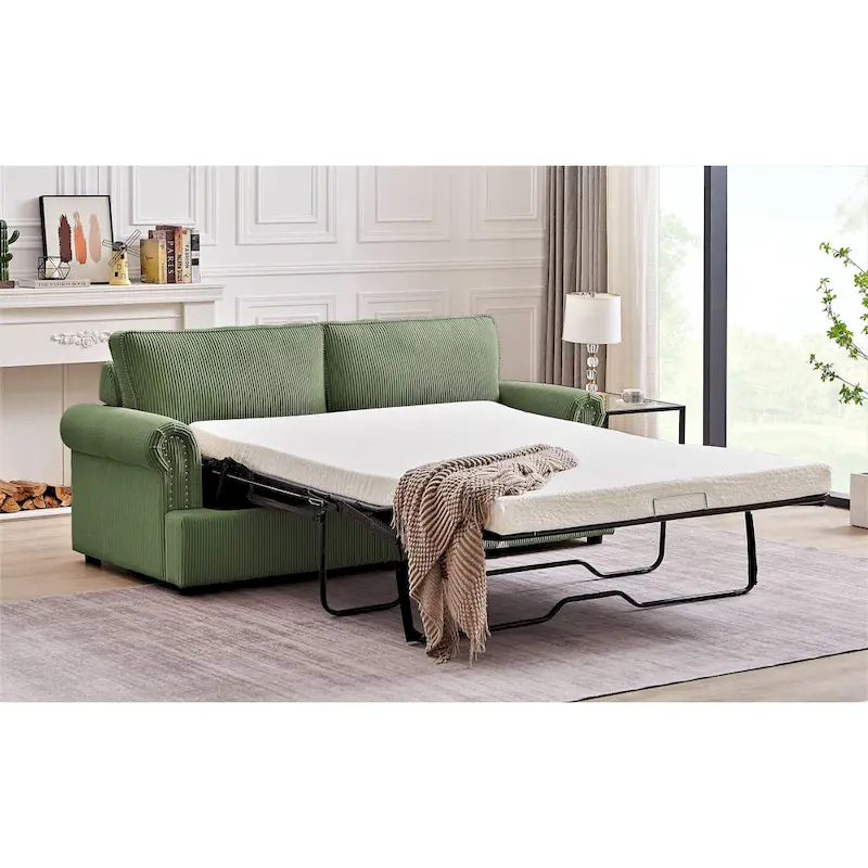 US Pride Furniture Viviana 76 inch Polyester Cushion Back Sofa Bed