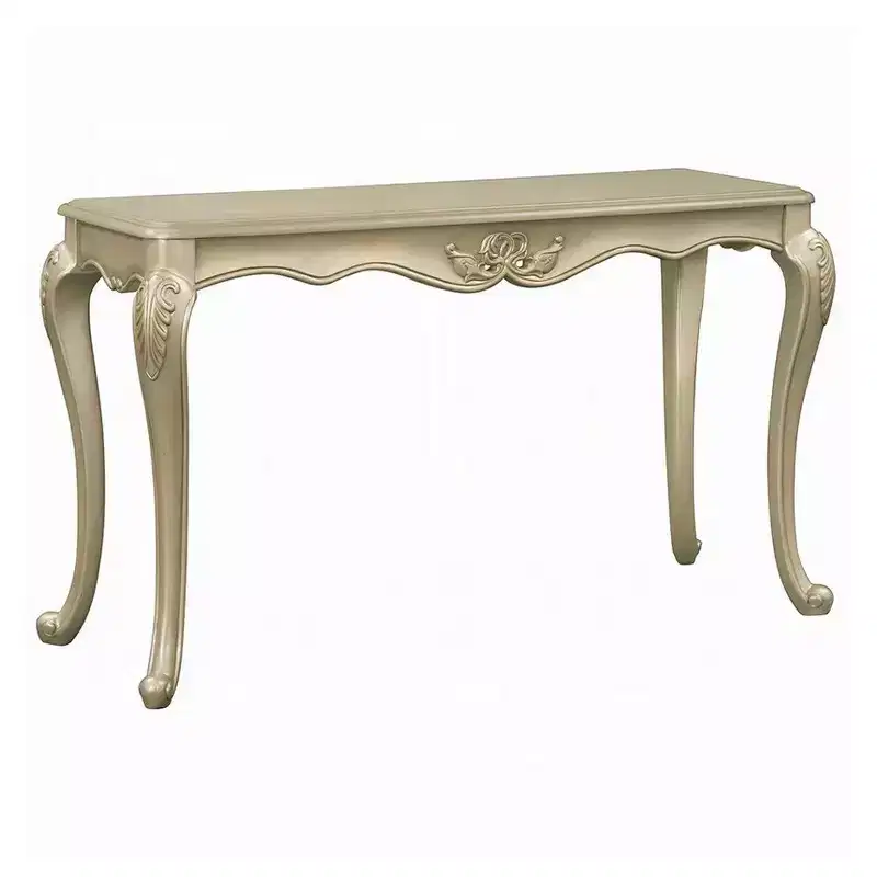 Royal Hampton Sofa Table, Ornate Classic European Champagne Gold Wood 52 Inch