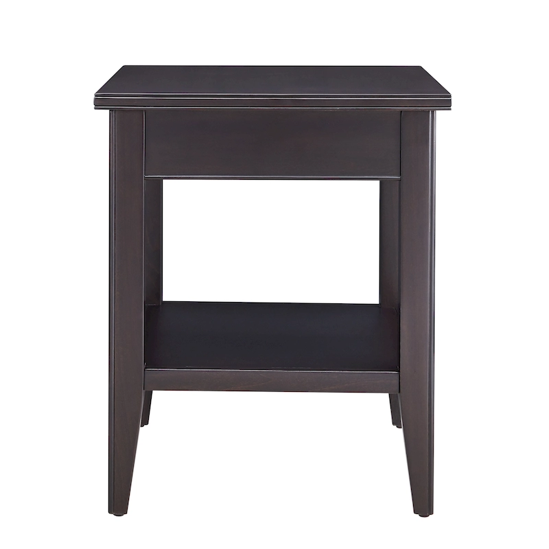 Laurent 20 in. Solid Wood End Table with Shelf and Drawer