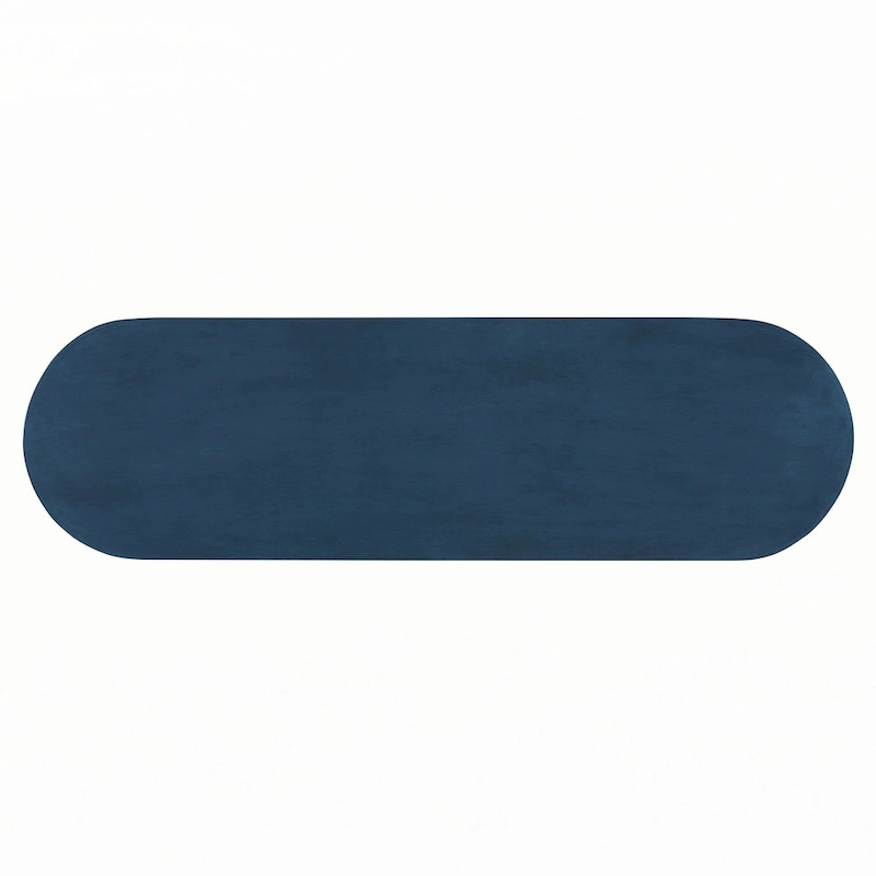 Farmhouse Rattan Console Table Entryway Table,Navy