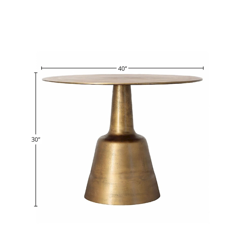 Galena 40 Wide Cast Aluminum Dining Table, Gold