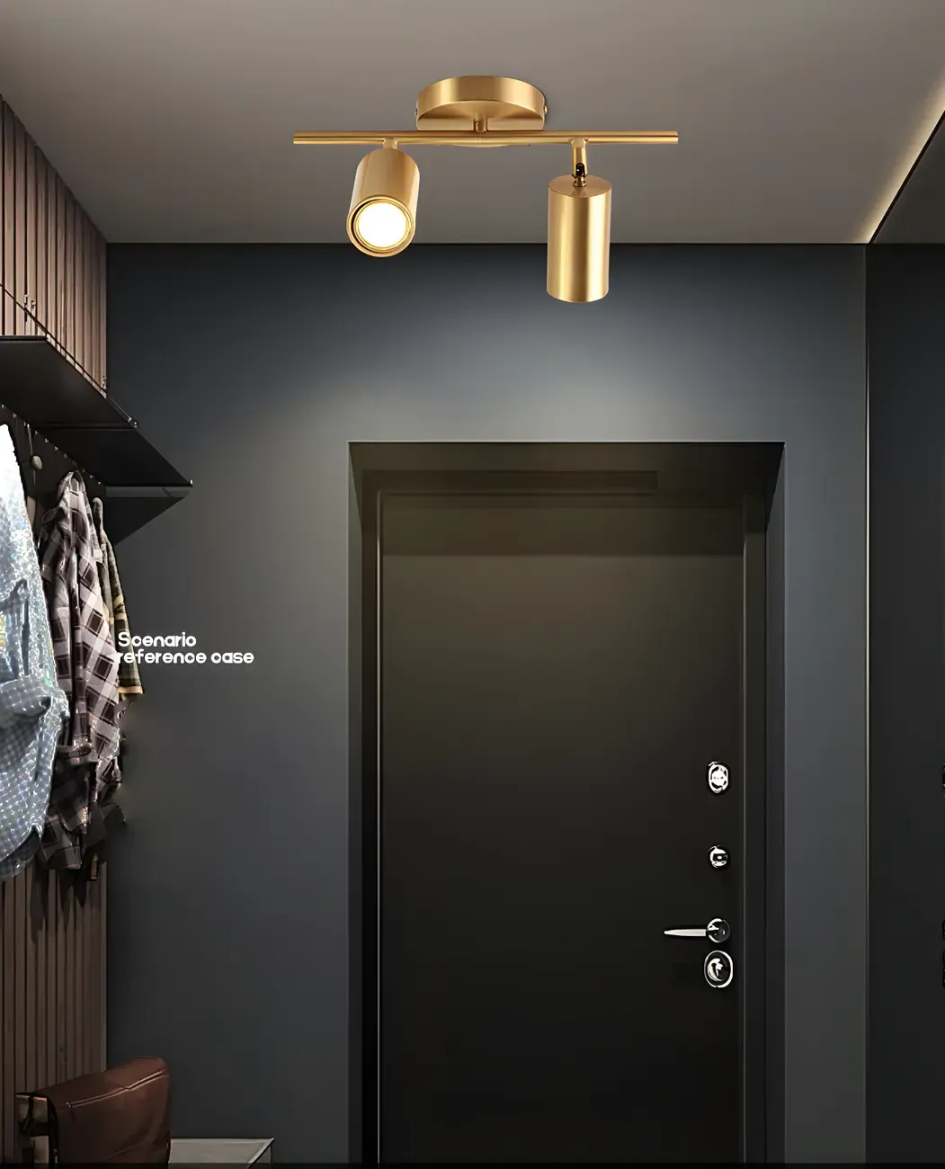 4 Light Gold Track Lighting with Adjustable Heads