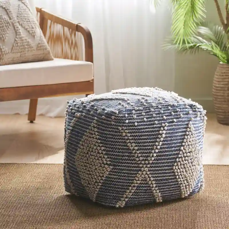 Brinket Boho Cube Yarn Pouf by Christopher Knight Home