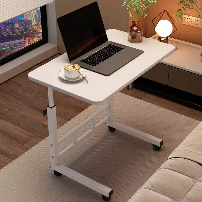 Small Standing Desk with Wheels, Adjustable Height Rolling Laptop Desk for Home Office, Bedroom and Study