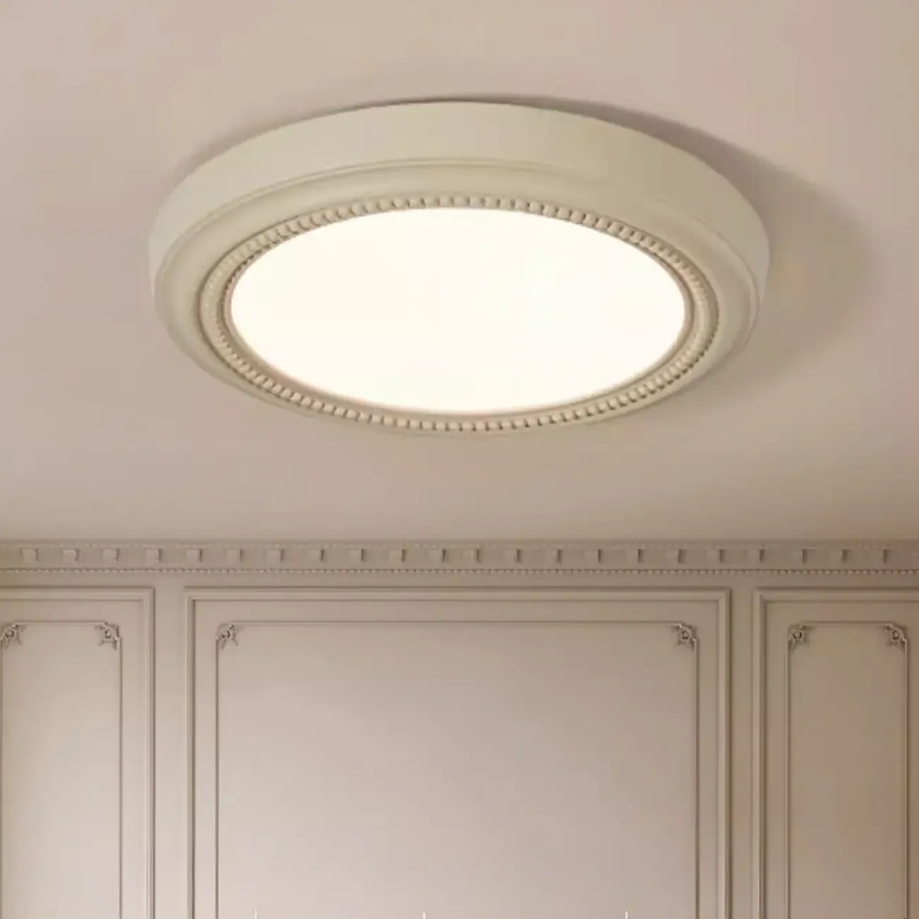 Elegant White Round Dimmable Flush Mount LED Ceiling Light