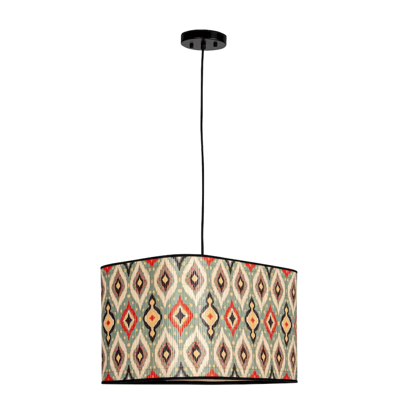 Ikat Elegance Bamboo Pendant Lamp
