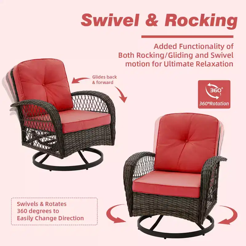 EROMMY 2 - Person Patio Conversation Sets with Cushions