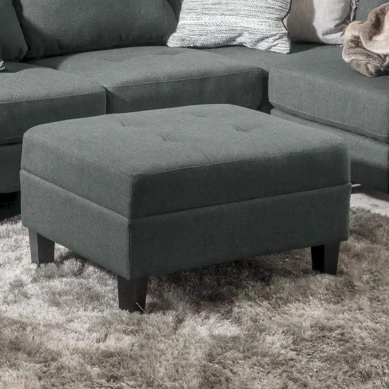 Tufted Fabric Ottoman