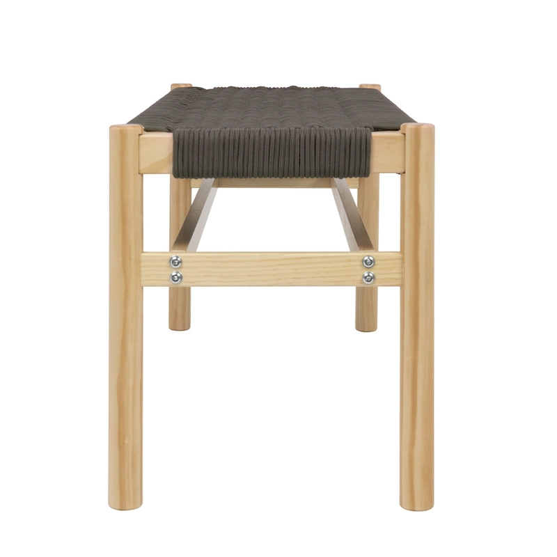 Fernway Solid Wood and Woven Rope Entryway Bench - 43.3 L x 15.0 W x 18.0 H