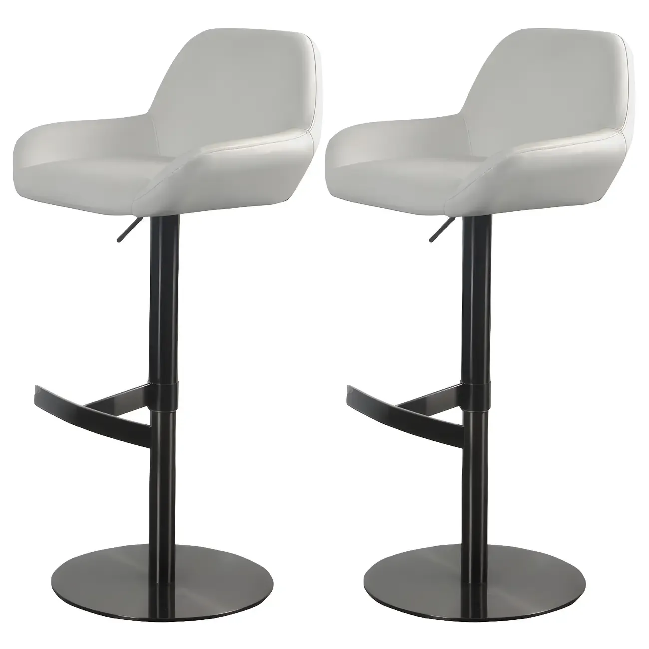 Glossy Metal Bucket Swivel Adjustable Bar Stools
