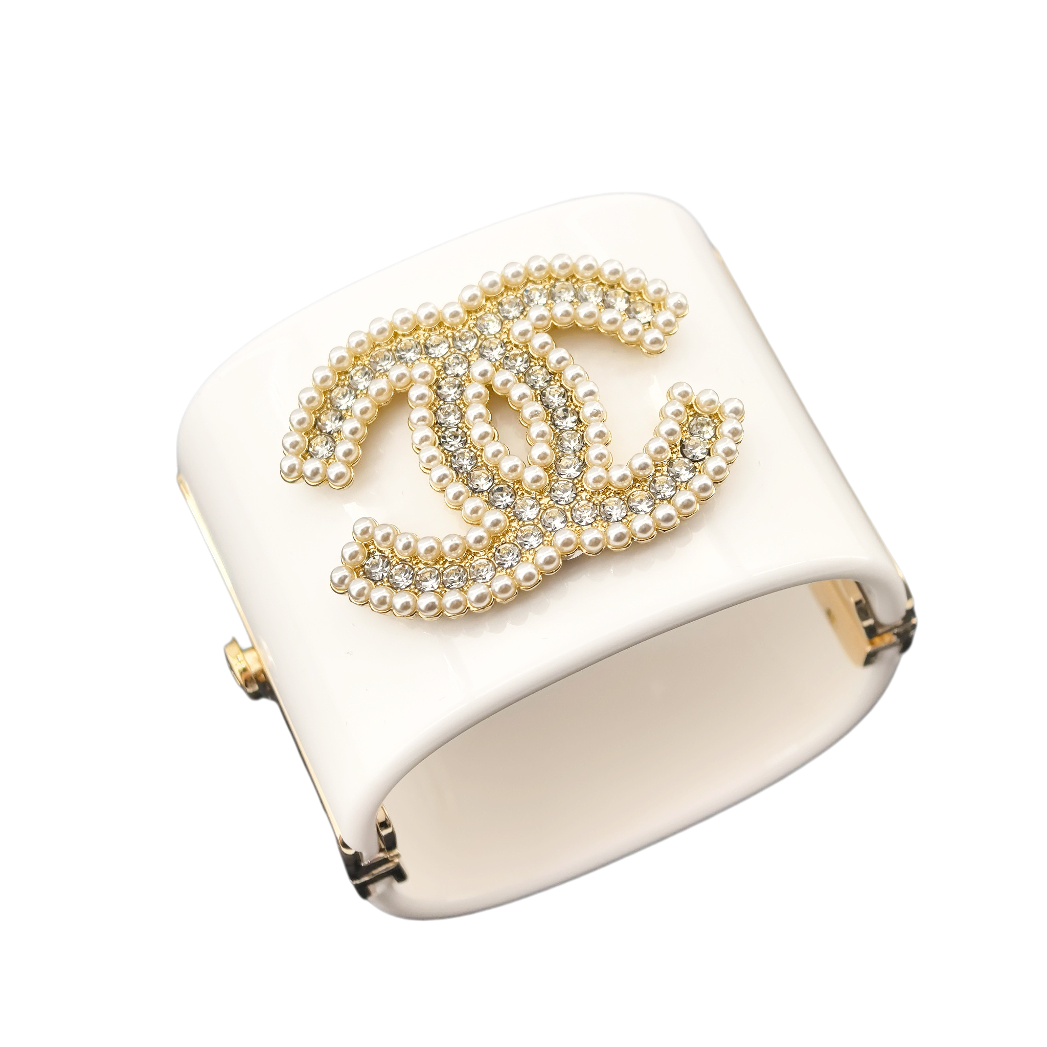 CCS064  Chanel large acrylic cuff bracelet - ccjewelryacc