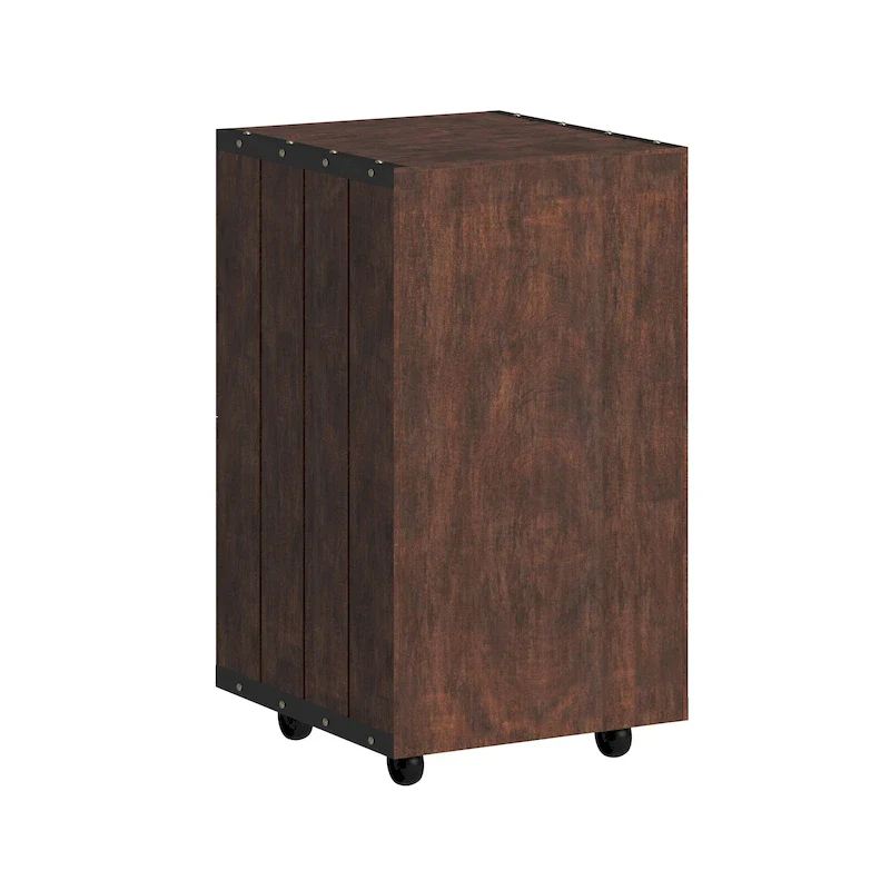 Rustic Walnut Window 2-Drawer Wood File Cabinet by Furniture of America
