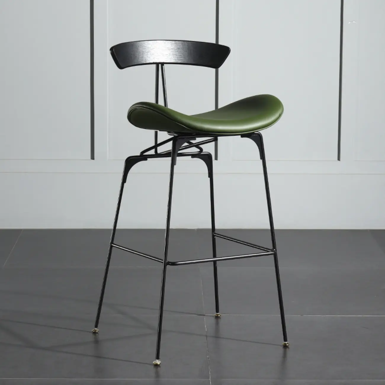 Modern Saddle Genuine Leather Low Back Bar Stool