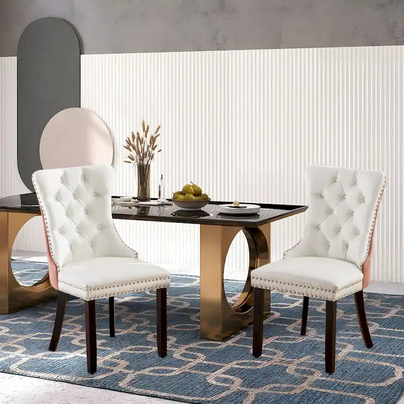 Modern Tufted Velvet Side Dining Chairs (Set of 4)