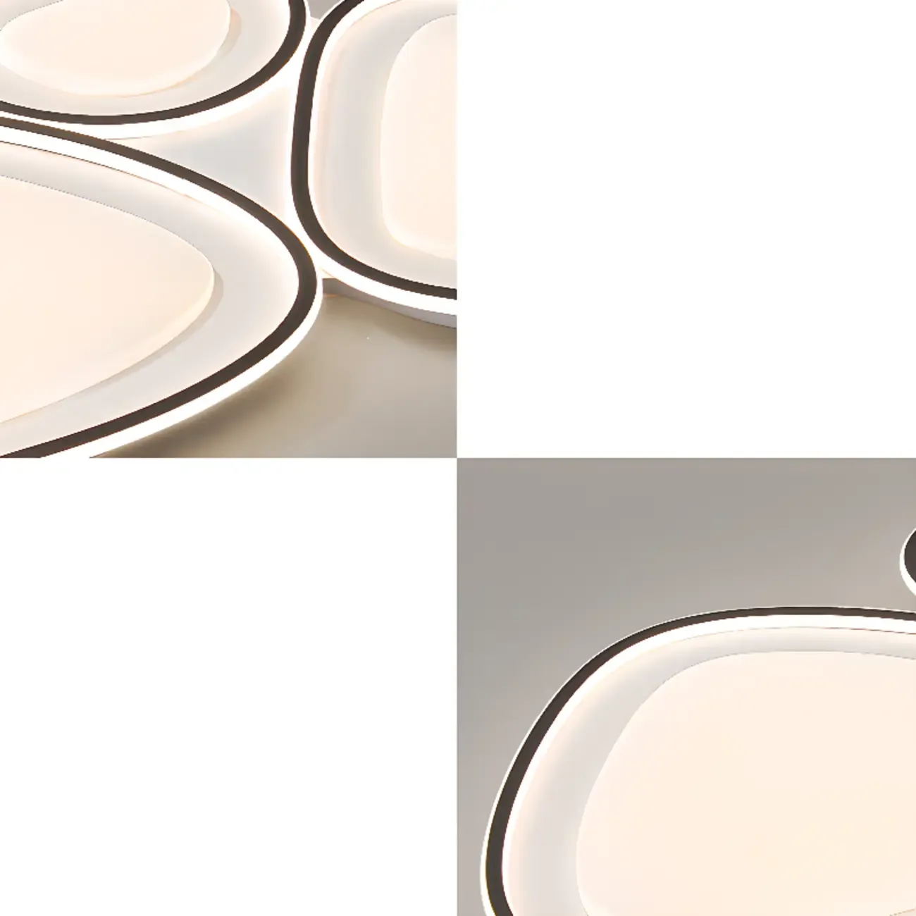 Modern Black-White Flush Ceiling Light with 3 Gear Dimming