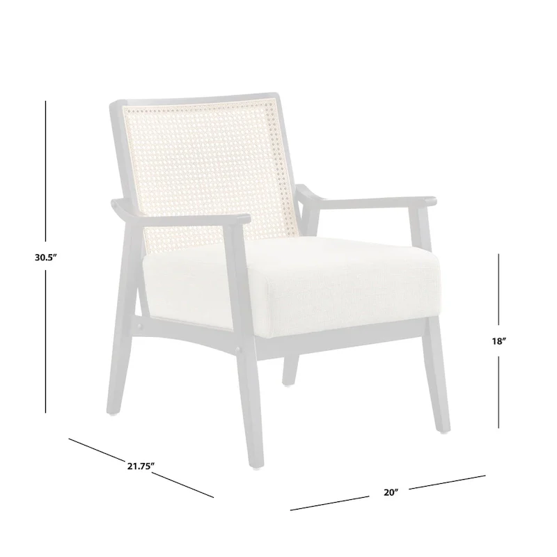 Cane and Solid Wood Accent Chair