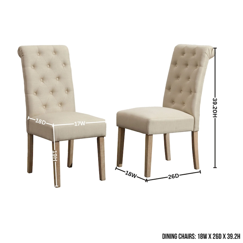 Roundhill Furniture Banff 5-Piece Round Dining Set, Cross-Buck Round Table with 4 Tufted Chairs