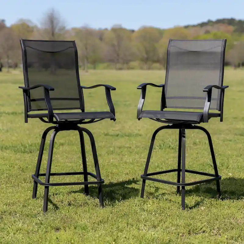 30 All-Weather Patio Swivel Outdoor Stools, Set of 2 - Garden Chair