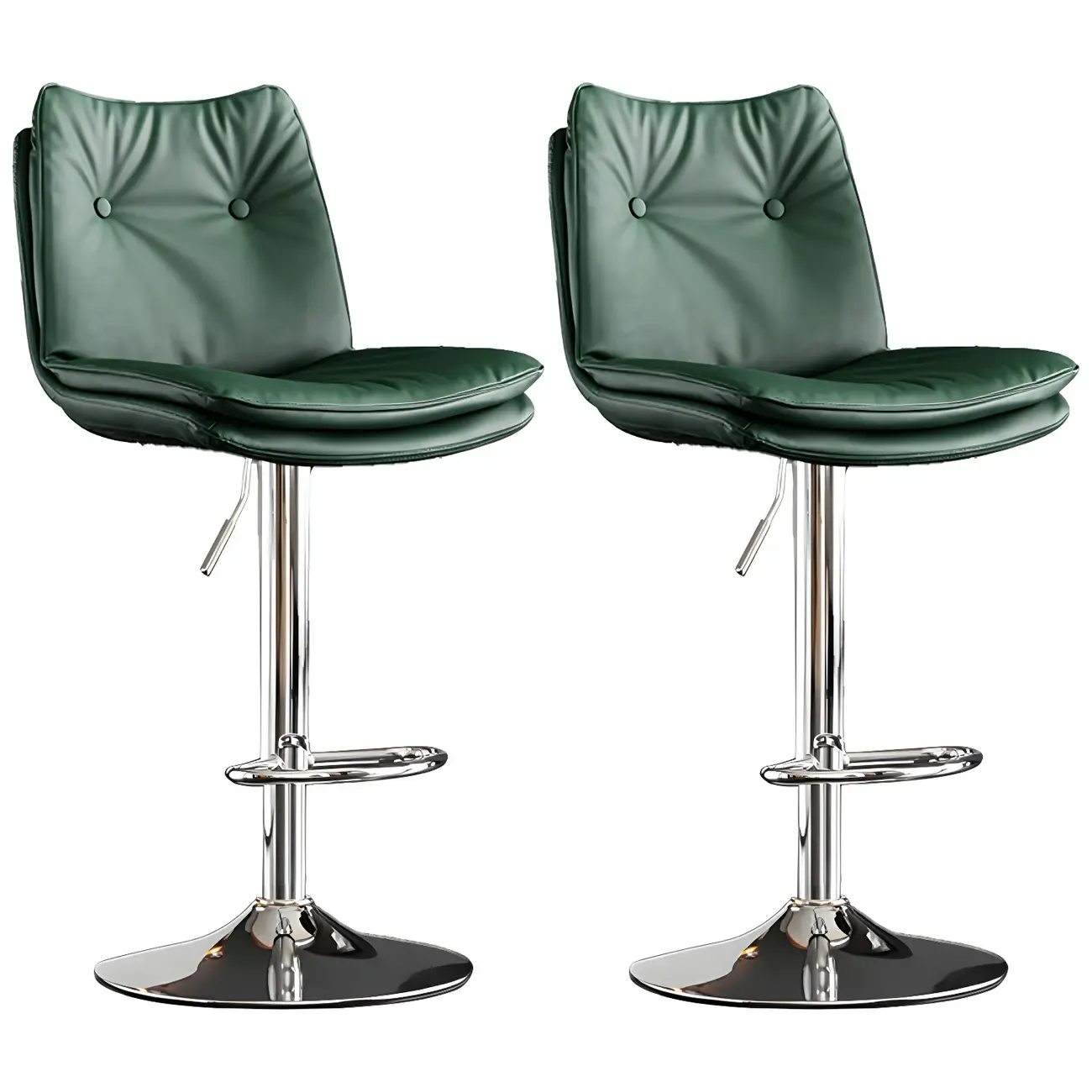 Modern Adjustable Leather Swivel Bar Stools