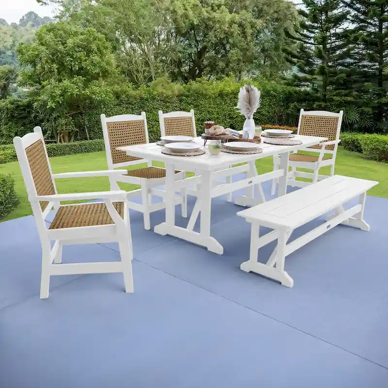 LuXeo Tuscany Woven Rattan Dining 6-Piece Set