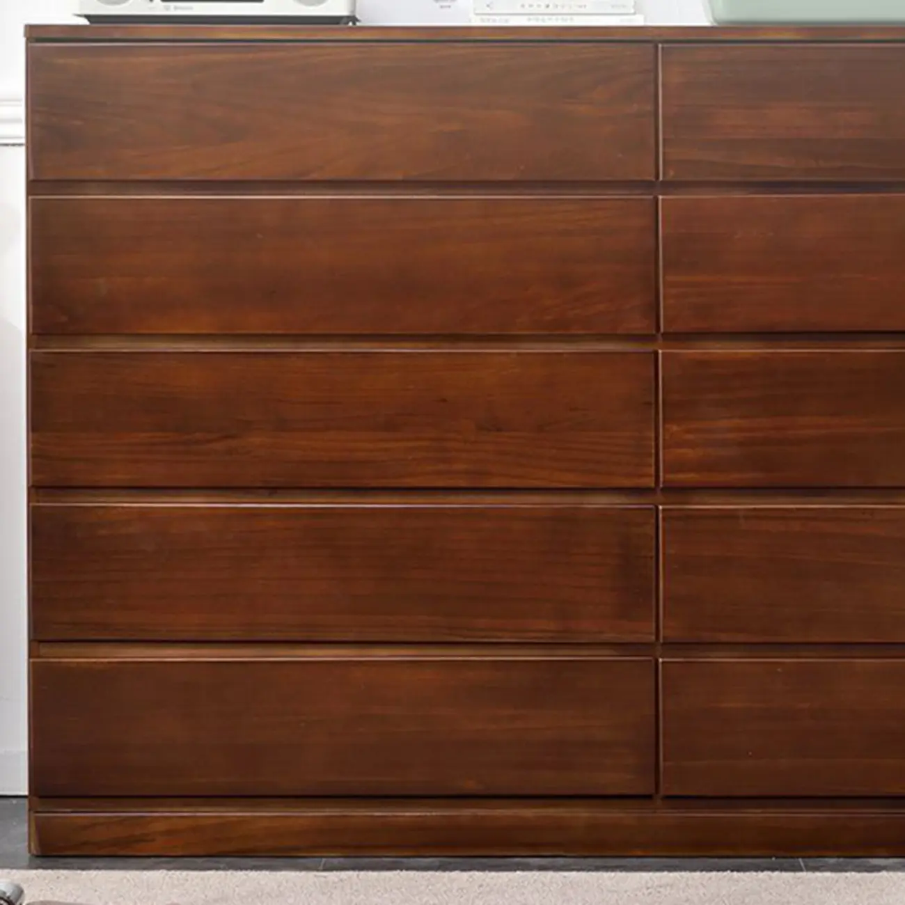 Modern Natural Wooden Double Dresser with 5-Drawers