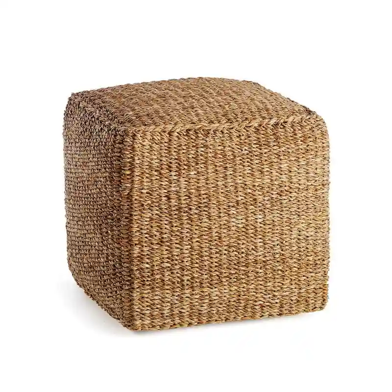 Coastal Seagrass Square Pouf