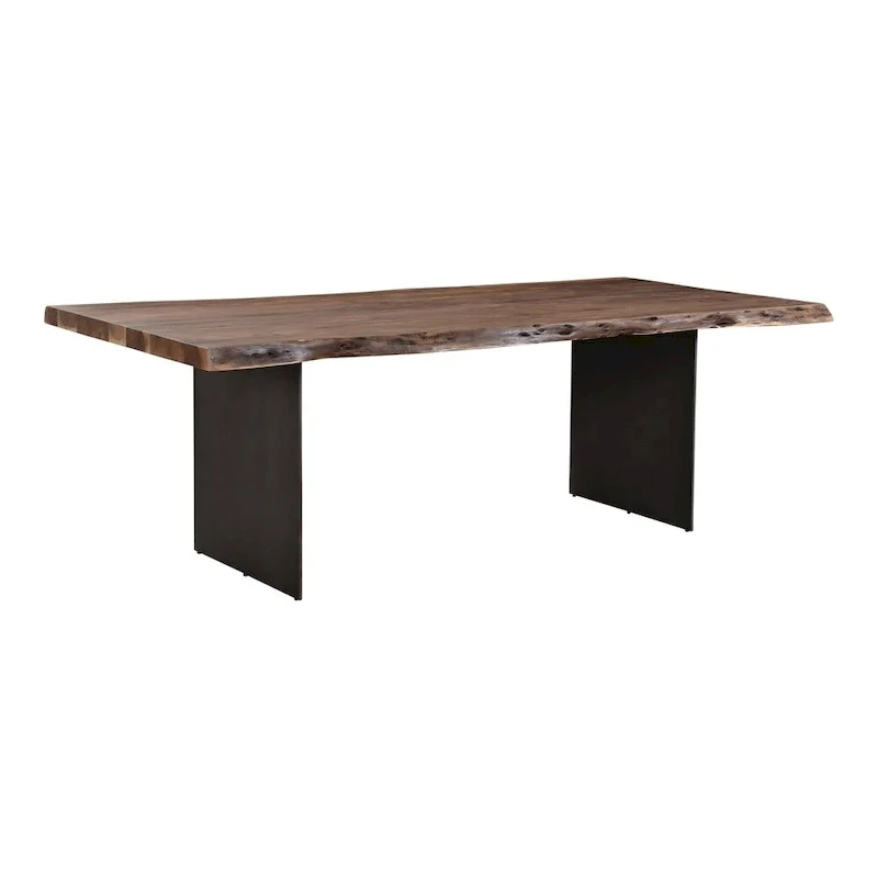 Modern Live Edge Acacia and Iron Dining Table - 94 x 38