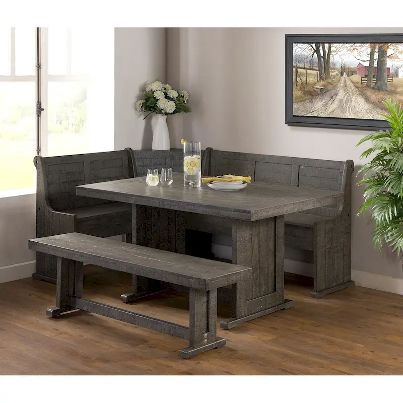 Gray Breakfast Nook Dining Set, 5-Person