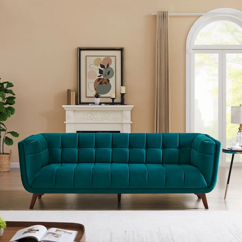 Modern Chesterfield Velvet Living Room Couch