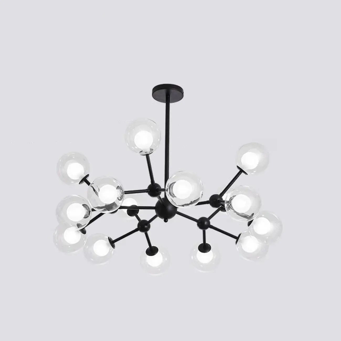 Modern Glass Globes LED Chandelier with Sputnik Design
