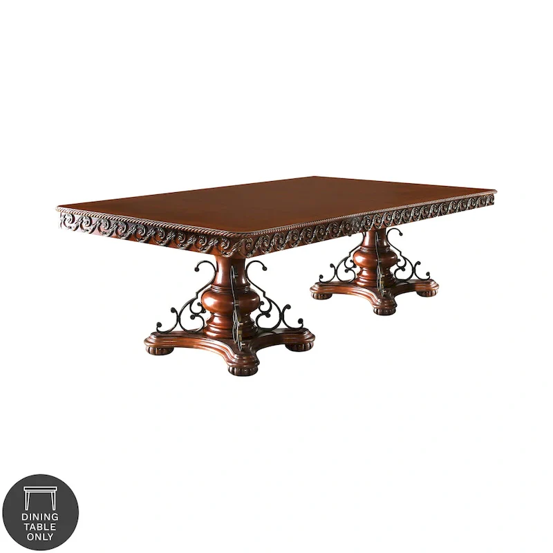 Furniture of America Nald Cherry 120-inch Wood Expandable Dining Table