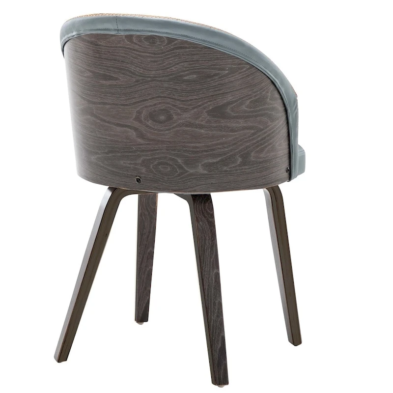 Maynau PU Leather & Wood Upholstered Dining Arm Chairs (Set 2)