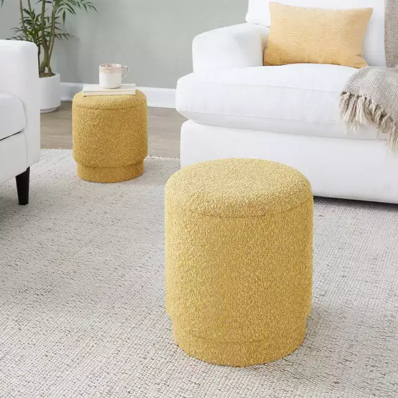 LumiSource Marla Upholstered Ottoman Set Fabric