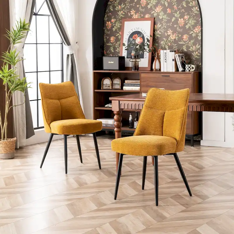 Modern Upholstered Fabric Kitchen & Dining Room Chairs Set of 2