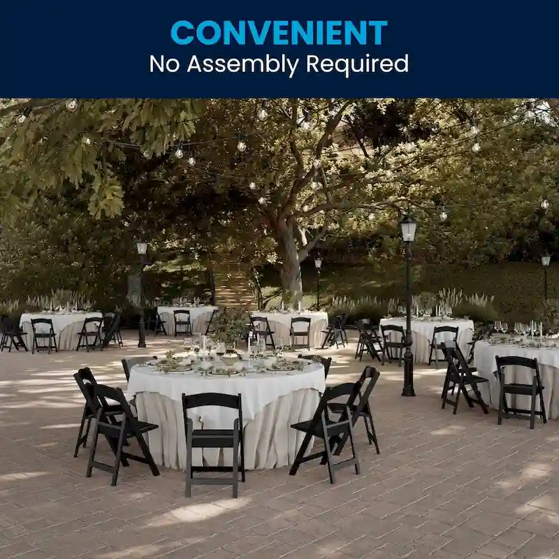 Lightweight Resin Folding Chairs with Vinyl Seats (Set of 4)