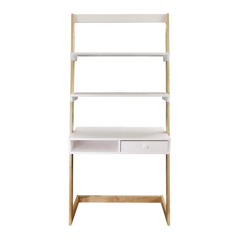 Freestanding Ladder Desk with Drawer with Solid American Hardwood