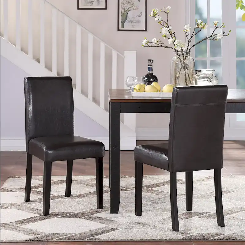 Faux Leather Dining Chairs (Set of 2)