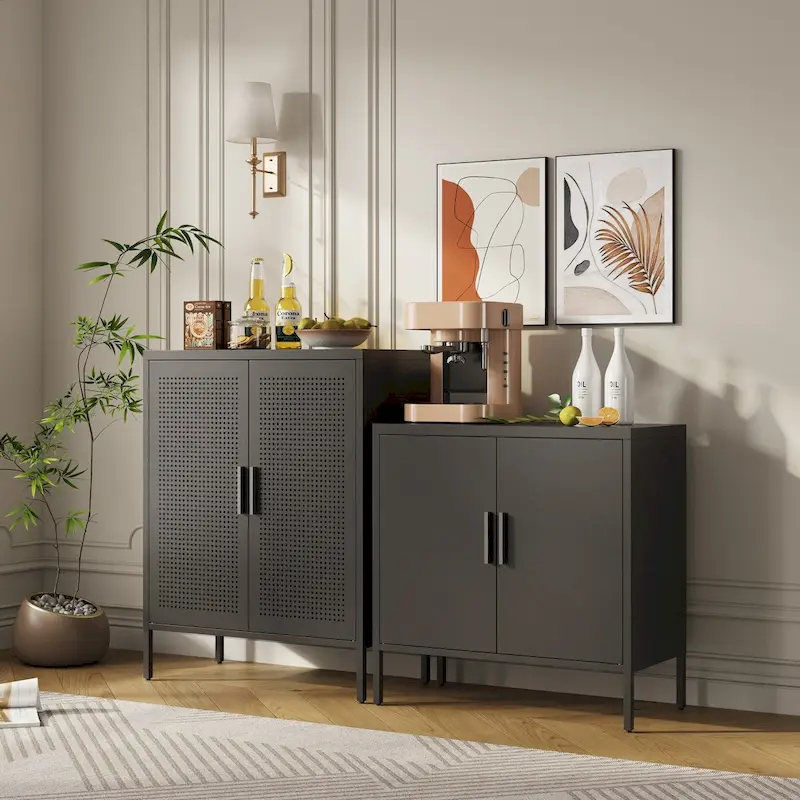 Metal File Cabinet for with 2 Doors and 2 Adjustable Shelves