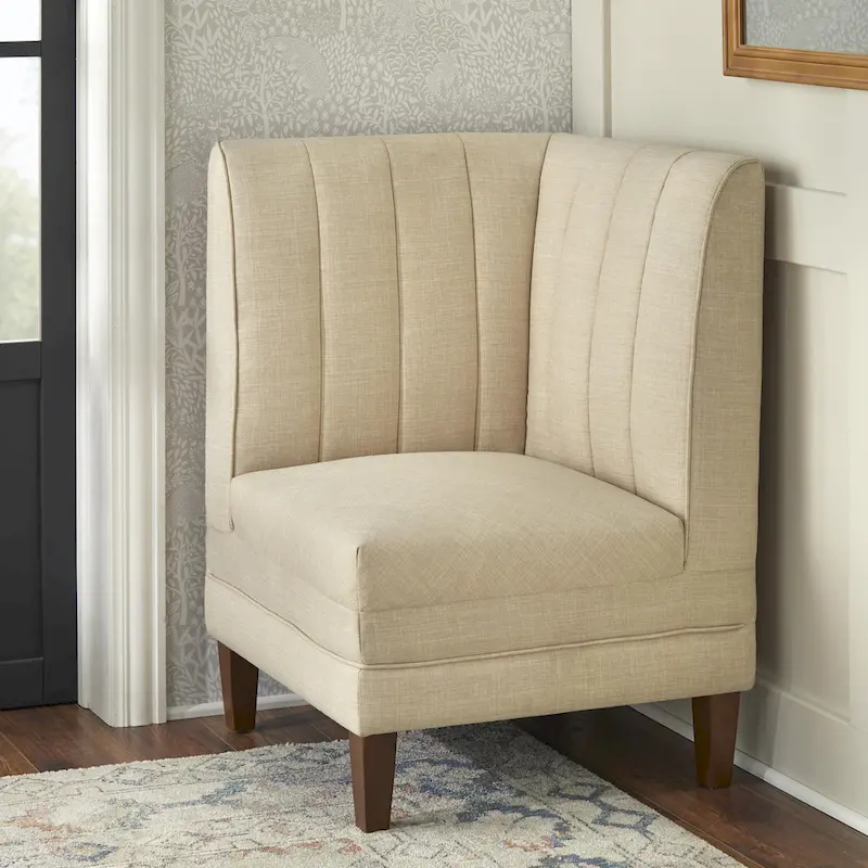 Lifestorey Kerrington Channel Back Upholstered Corner Seat